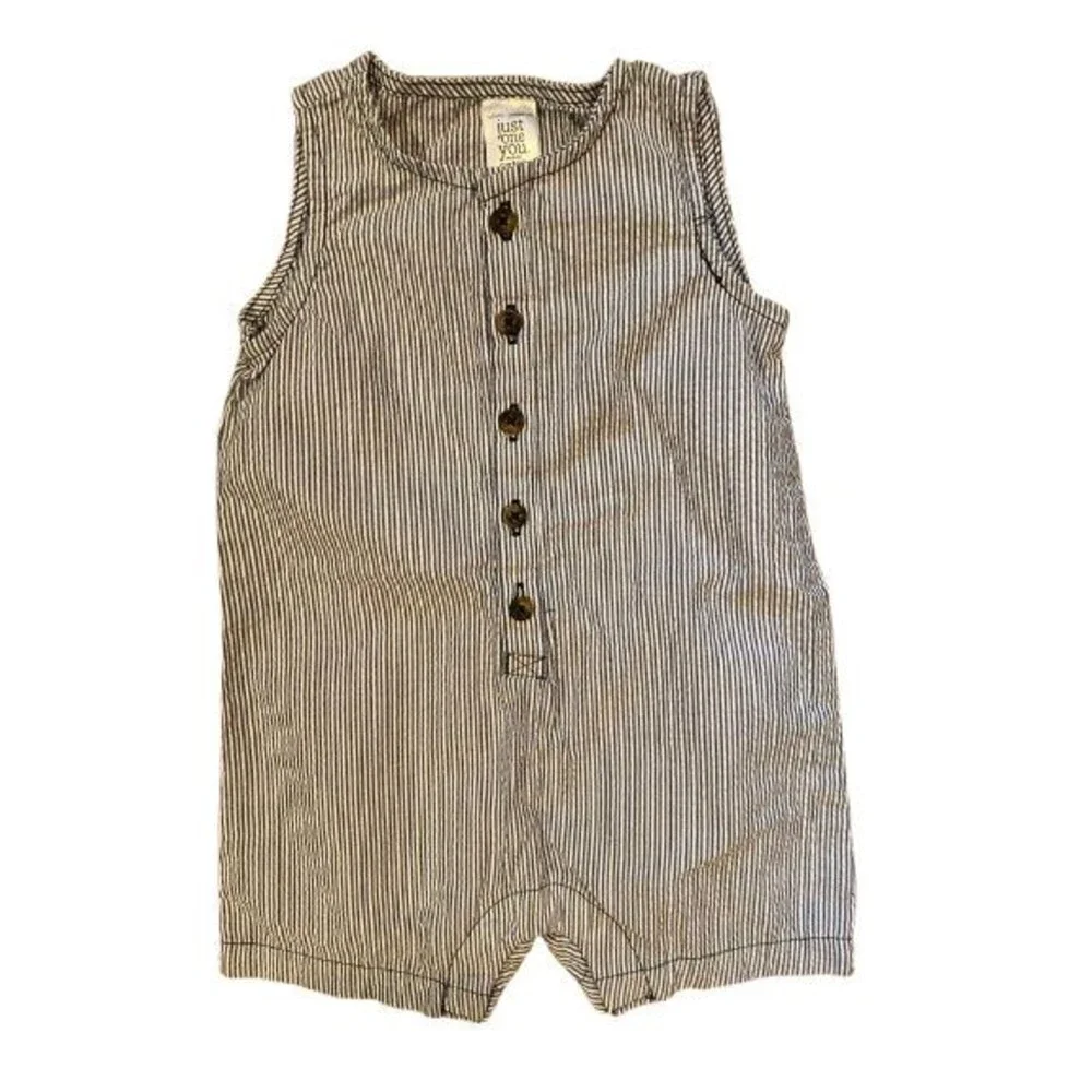 Boy's 6 Month Overalls Just one You Carter's Blue Stripe